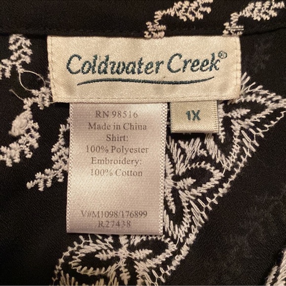 Coldwater Creek Embroidery Sheer Blouse - Picture 6 of 7